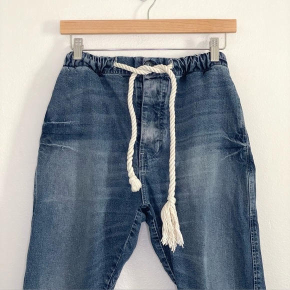 Dr. Collectors Drop Crotch Denim Pant Braided Rope Waist Low Slung Jeans Small - Picture 3 of 14